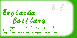 boglarka csiffary business card